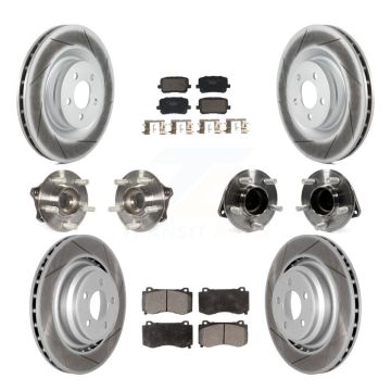 Front Rear Hub Bearings Coated Disc Brake Rotors And Pads Kit (10Pc) For Dodge Charger KBB-129997