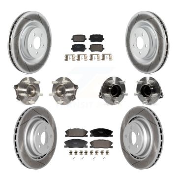 Front Rear Hub Bearings Coated Disc Brake Rotors And Pads Kit (10Pc) For Dodge Charger KBB-129998