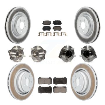 Front Rear Hub Bearings Coated Disc Brake Rotors And Pads Kit (10Pc) For Dodge Charger KBB-129999