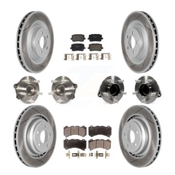 Front Rear Hub Bearings Coated Disc Brake Rotors And Pads Kit (10Pc) For Dodge Charger KBB-130001