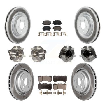 Front Rear Hub Bearings Coated Disc Brake Rotors And Pads Kit (10Pc) For Dodge Charger KBB-130003
