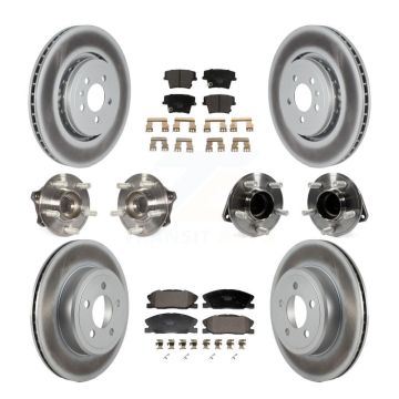 Front Rear Hub Bearing Coated Brake Rotor Pads Kit (10Pc) For Dodge Charger RWD with 5.7L KBB-130005