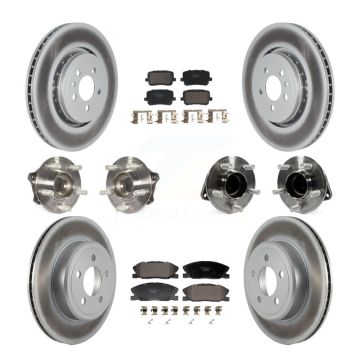 Front Rear Hub Bearing Coated Brake Rotor Pads Kit (10Pc) For Dodge Charger RWD with 5.7L KBB-130006