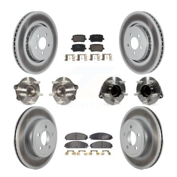 Front Rear Hub Bearing Coated Brake Rotor Pads Kit (10Pc) For Dodge Charger RWD with 5.7L KBB-130007