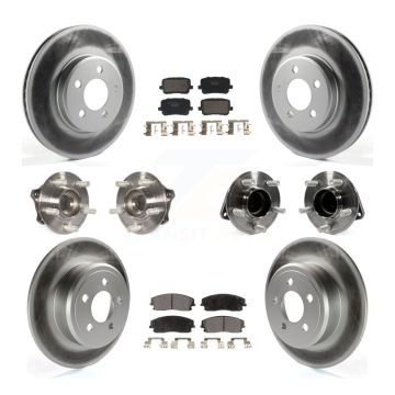 Front Rear Hub Bearing Coated Brake Rotor & Pad Kit (10Pc) For Dodge Charger SXT with RWD KBB-130008