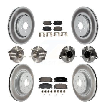 Front Rear Hub Bearing Coat Brake Rotor Pad Kit (10Pc) For Dodge Charger Pursuit with RWD KBB-130010