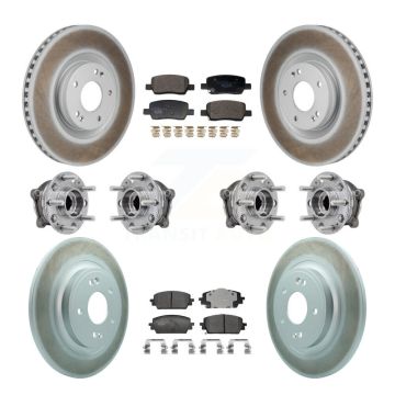 Front Rear Hub Bearing Coated Brake Rotor Pad Kit (10Pc) For Hyundai Santa Fe Kia Sorento KBB-130033