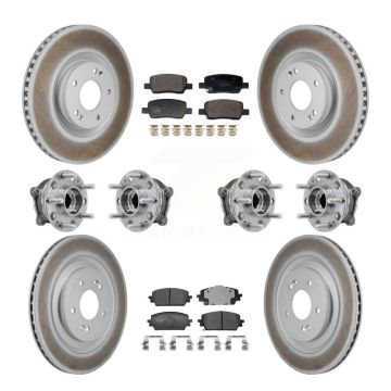 Front Rear Hub Bearing Coated Brake Rotor Pad Kit (10Pc) For Hyundai Santa Fe Kia Sorento KBB-130034