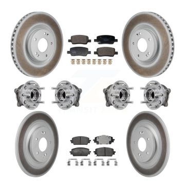 Front Rear Hub Bearing Coated Brake Rotor Pad Kit (10Pc) For 22-23 Hyundai Santa Cruz AWD KBB-130035
