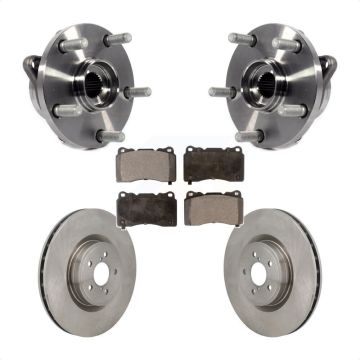 Front Hub Bearing Assembly Disc Brake Rotors And Pads Kit For 2004 Subaru Impreza WRX STI KBB-130053
