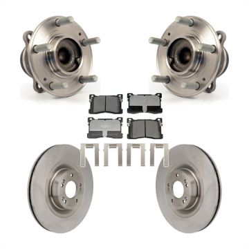 Front Hub Bearing Assembly Disc Brake Rotors And Pads Kit For 2012-2016 Hyundai Equus KBB-130055