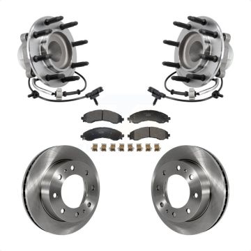 Front Hub Bearing Assembly Brake Rotor Pad Kit For GMC Savana 2500 Chevrolet Express 3500 KBB-130069