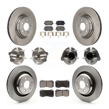 Front Rear Hub Bearings Assembly Disc Brake Rotors And Pads Kit (10Pc) For Dodge Charger KBB-130084