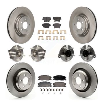 Front Rear Hub Bearings Assembly Disc Brake Rotors And Pads Kit (10Pc) For Dodge Charger KBB-130085