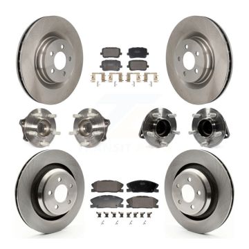Front Rear Hub Bearings Assembly Disc Brake Rotors And Pads Kit (10Pc) For Dodge Charger KBB-130087