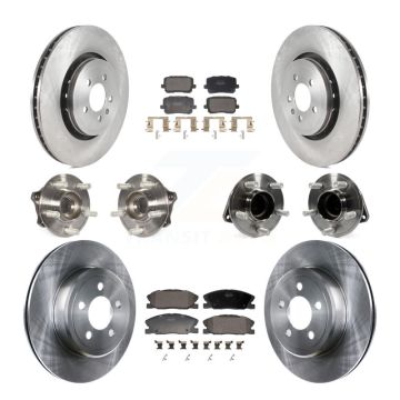 Front Rear Hub Bearing Brake Rotor & Pad Kit (10Pc) For 17-18 Dodge Charger RWD with 5.7L KBB-130091
