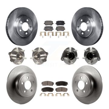 Front Rear Hub Bearing Brake Rotor & Pads Kit (10Pc) For 20-23 Dodge Charger SXT with RWD KBB-130092