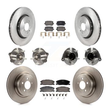 Front Rear Hub Bearing Disc Brake Rotor Pad Kit (10Pc) For Dodge Charger Pursuit with RWD KBB-130093