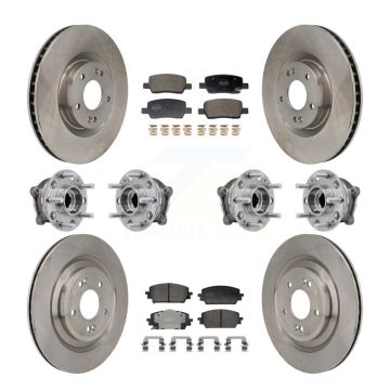 Front Rear Hub Bearing Disc Brake Rotor & Pad Kit (10Pc) For Hyundai Santa Fe Kia Sorento KBB-130101