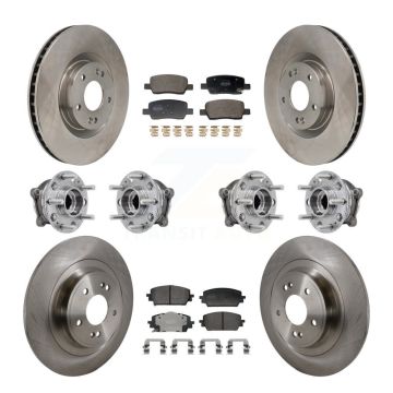 Front Rear Hub Bearing Brake Rotor & Pads Kit (10Pc) For 2022-2023 Hyundai Santa Cruz AWD KBB-130102