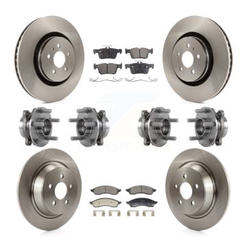 Front Rear Hub Bearing Disc Brake Rotor Pad Kit (10Pc) For 2022-2023 Lincoln Nautilus AWD KBB-130103