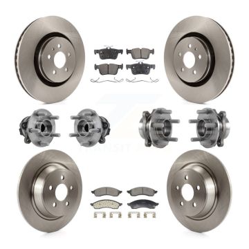 Front Rear Hub Bearing Disc Brake Rotor And Pads Kit (10Pc) For 2022 Lincoln Nautilus FWD KBB-130104