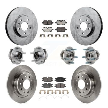 Front Rear Hub Bearing Brake Rotor & Pad Kit (10Pc) For Chevrolet Equinox GMC Terrain FWD KBB-130106