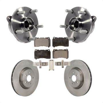 Front Hub Bearing Assembly Disc Brake Rotors And Pads Kit For 2004 Subaru Impreza WRX STI KBB-130116