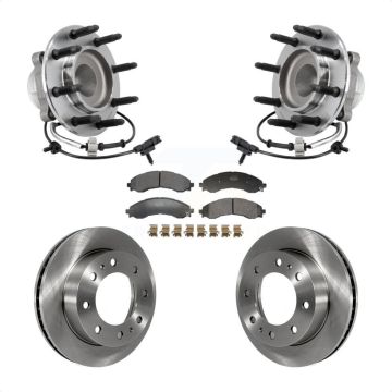 Front Hub Bearing Assembly Brake Rotor Pad Kit For GMC Savana 2500 Chevrolet Express 3500 KBB-130122