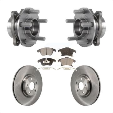 Front Hub Bearing Assembly Disc Brake Rotors And Pads Kit For 2017-2020 Lincoln MKZ 2.0L KBB-130124