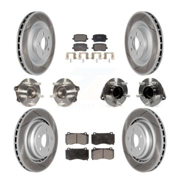 Front Rear Hub Bearings Coated Disc Brake Rotors And Pads Kit (10Pc) For Dodge Charger KBB-130146