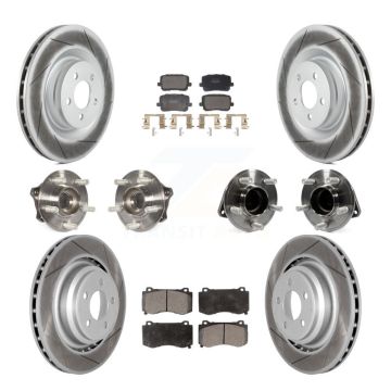 Front Rear Hub Bearings Coated Disc Brake Rotors And Pads Kit (10Pc) For Dodge Charger KBB-130147