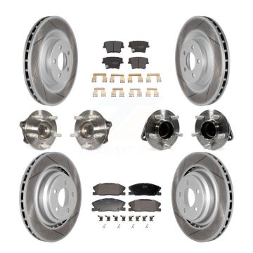 Front Rear Hub Bearings Coated Disc Brake Rotors And Pads Kit (10Pc) For Dodge Charger KBB-130148