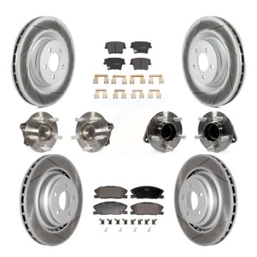 Front Rear Hub Bearings Coated Disc Brake Rotors And Pads Kit (10Pc) For Dodge Charger KBB-130149