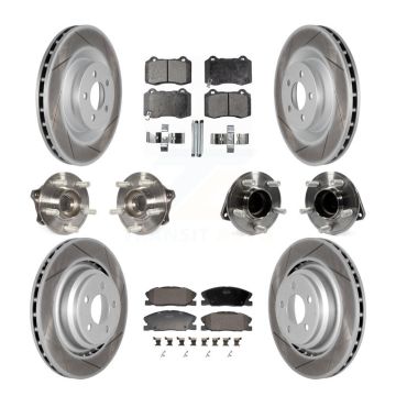 Front Rear Hub Bearings Coated Disc Brake Rotors And Pads Kit (10Pc) For Dodge Charger KBB-130150