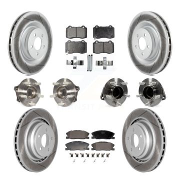 Front Rear Hub Bearings Coated Disc Brake Rotors And Pads Kit (10Pc) For Dodge Charger KBB-130151