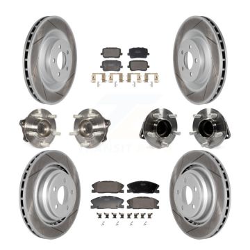 Front Rear Hub Bearings Coated Disc Brake Rotors And Pads Kit (10Pc) For Dodge Charger KBB-130152