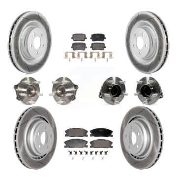 Front Rear Hub Bearings Coated Disc Brake Rotors And Pads Kit (10Pc) For Dodge Charger KBB-130153