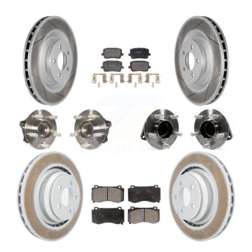 Front Rear Hub Bearings Coated Disc Brake Rotors And Pads Kit (10Pc) For Dodge Charger KBB-130154