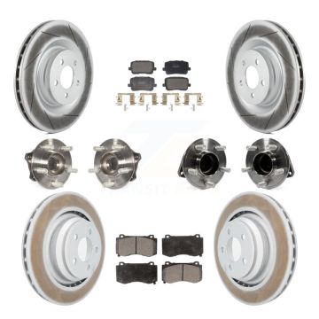 Front Rear Hub Bearings Coated Disc Brake Rotors And Pads Kit (10Pc) For Dodge Charger KBB-130155