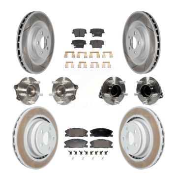 Front Rear Hub Bearings Coated Disc Brake Rotors And Pads Kit (10Pc) For Dodge Charger KBB-130156