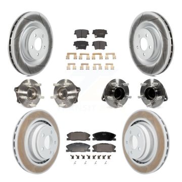 Front Rear Hub Bearings Coated Disc Brake Rotors And Pads Kit (10Pc) For Dodge Charger KBB-130157
