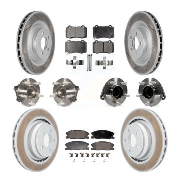 Front Rear Hub Bearings Coated Disc Brake Rotors And Pads Kit (10Pc) For Dodge Charger KBB-130158