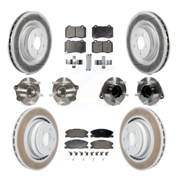 Front Rear Hub Bearings Coated Disc Brake Rotors And Pads Kit (10Pc) For Dodge Charger KBB-130159
