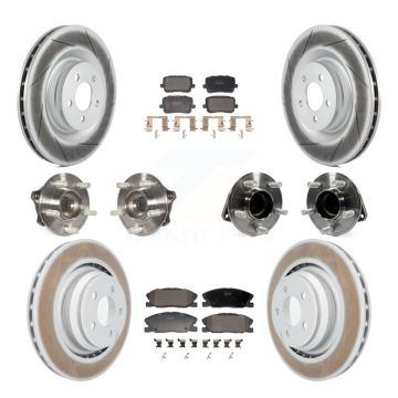 Front Rear Hub Bearings Coated Disc Brake Rotors And Pads Kit (10Pc) For Dodge Charger KBB-130161