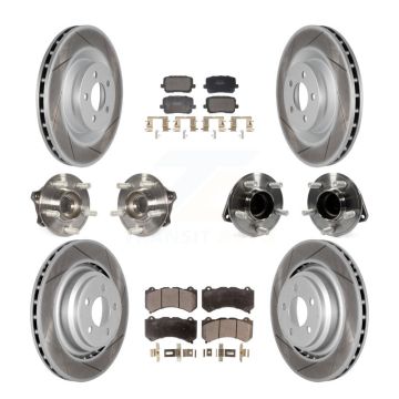 Front Rear Hub Bearings Coated Disc Brake Rotors And Pads Kit (10Pc) For Dodge Charger KBB-130162