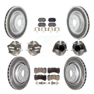 Front Rear Hub Bearings Coated Disc Brake Rotors And Pads Kit (10Pc) For Dodge Charger KBB-130163