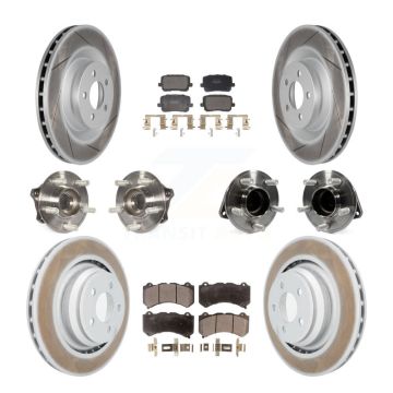 Front Rear Hub Bearings Coated Disc Brake Rotors And Pads Kit (10Pc) For Dodge Charger KBB-130164
