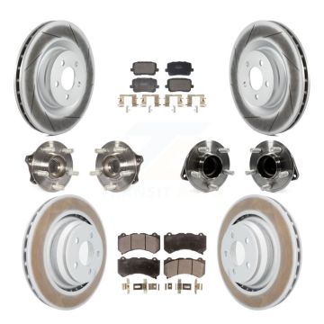 Front Rear Hub Bearings Coated Disc Brake Rotors And Pads Kit (10Pc) For Dodge Charger KBB-130165