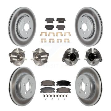 Front Rear Hub Bearing Coated Brake Rotor Pads Kit (10Pc) For Dodge Charger RWD with 5.7L KBB-130167